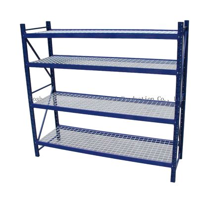 1880mm Uzunluk 600mm Genişlik Depo Depolama Rafları Mavi Renk