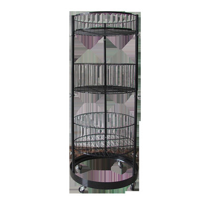 Metal Siyah Silindir 497mm Dia Bakkal Vitrin 1080mm Yükseklik