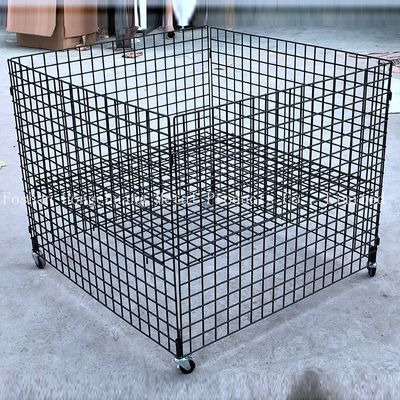 Alışveriş Merkezi Taşınabilir Metal Kafes Arabası Tekerlek Kafesi Arabası Yastık Depolama Kafesi Arabası ile Basit Modern Tasarım
