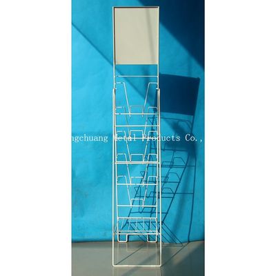 Taşınabilir TUV Onayı H1000mm Metal Dergi Vitrin, Beyaz Kitap rafları