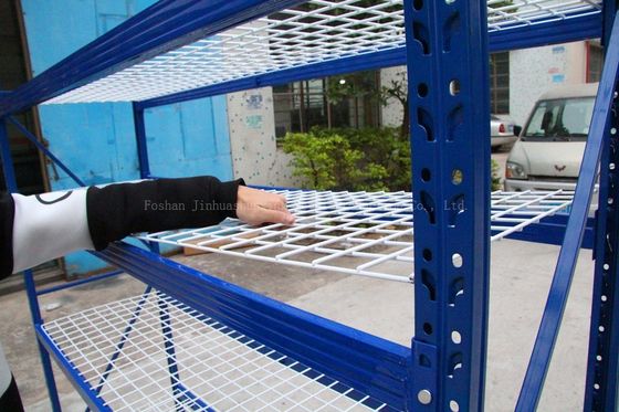 1880mm Uzunluk 600mm Genişlik Depo Depolama Rafları Mavi Renk