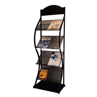 H1500mm L480mm dört lastik Metal Dergi, gazeteler Kitapçı, Reklam için Vitrin