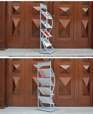 H1500mm L480mm dört lastik Metal Dergi, gazeteler Kitapçı, Reklam için Vitrin