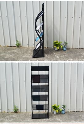 H1500mm L480mm dört lastik Metal Dergi, gazeteler Kitapçı, Reklam için Vitrin