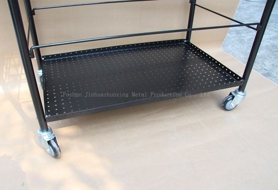 800mm Yüksek 370mm Geniş Spor Ekipmanları Depolama Rafı Ballport 325 Top Tenis Eğitim Arabası, Siyah Renk