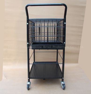 800mm Yüksek 370mm Geniş Spor Ekipmanları Depolama Rafı Ballport 325 Top Tenis Eğitim Arabası, Siyah Renk