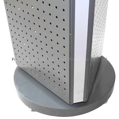 Kararlı L400mm W400mm Zemin Ayaklı Pegboard Spinner Rafı 3 Taraf