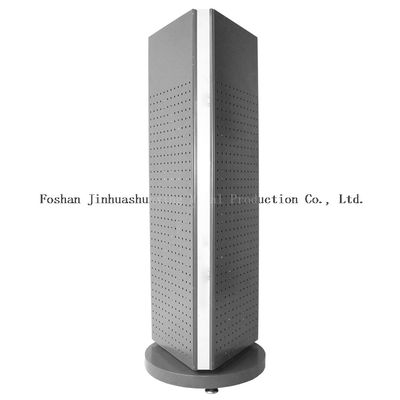 Kararlı L400mm W400mm Zemin Ayaklı Pegboard Spinner Rafı 3 Taraf