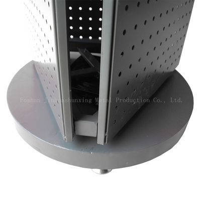 Kararlı L400mm W400mm Zemin Ayaklı Pegboard Spinner Rafı 3 Taraf