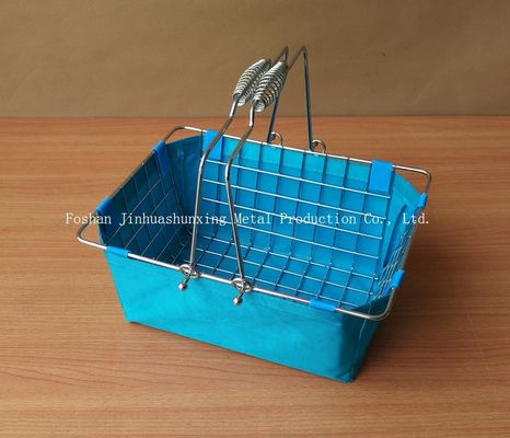 135mm Yükseklik 285mm Modern Çiftlik Evi Dekoru Banyo için Pazar Tarzı Tel Sepet, kulplu mutfak, bez çanta