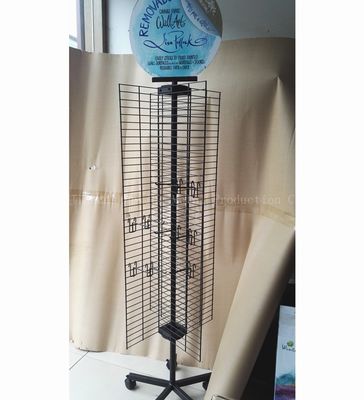 Dört Taraflı W500mm H1800mm Döner Vitrin ， Cep telefonu aksesuarları kancalı vitrin