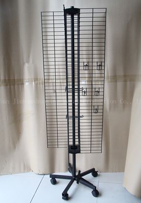 Dört Taraflı W500mm H1800mm Döner Vitrin ， Cep telefonu aksesuarları kancalı vitrin