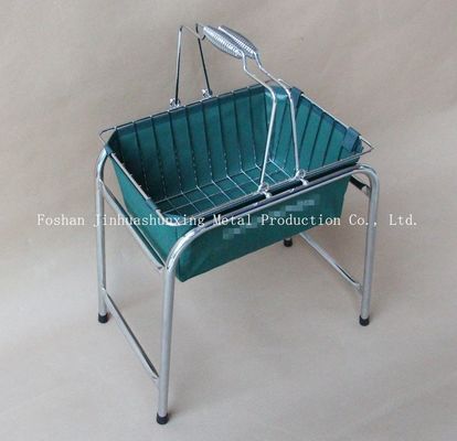 Yeşil Renk W215mm L285mm Banyo için Tel Sepet, Kulplu Mutfak, Taban, Bez Çanta