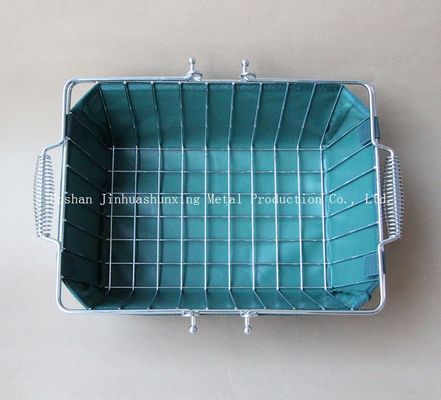 Yeşil Renk W215mm L285mm Banyo için Tel Sepet, Kulplu Mutfak, Taban, Bez Çanta