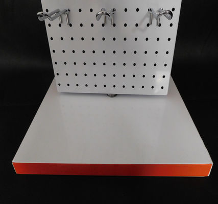Özel Logo 380mm Genişlik 589mm Yükseklik Pegboard Alet Rafı Zemin Ayakta