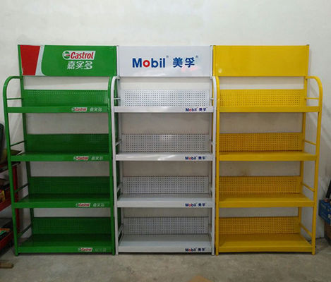 Özel raflı süpermarket Araba Aksesuarları Vitrin Raf Yeşil Sarı Beyaz