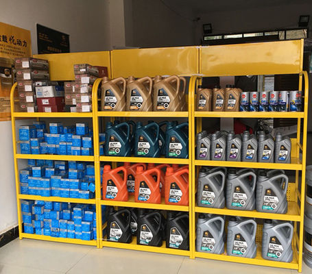 Özel raflı süpermarket Araba Aksesuarları Vitrin Raf Yeşil Sarı Beyaz