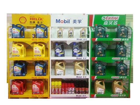 Özel raflı süpermarket Araba Aksesuarları Vitrin Raf Yeşil Sarı Beyaz