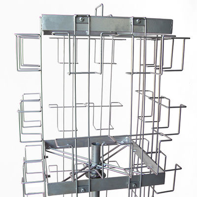 Tekerlekler ile Dört Taraflı 1680mm Yüksek 485mm Geniş Dönen Ekran Rafı