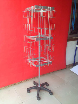 Tekerlekler ile Dört Taraflı 1680mm Yüksek 485mm Geniş Dönen Ekran Rafı