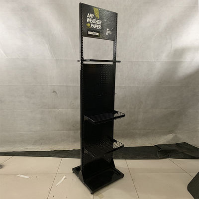 Depolama için Siyah Renkli D500mm H2000mm Ekran Raf Standı
