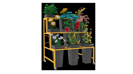 Hareketli 796mm Yükseklik 590mm Derinlikli Çiçek Vitrin Üç Katmanlı