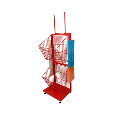 Çerezler Şeker İçin Mesh Tel Kırmızı Renkli 400mm Uzunluk Süpermarket Teşhir Rafları