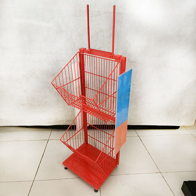 Çerezler Şeker İçin Mesh Tel Kırmızı Renkli 400mm Uzunluk Süpermarket Teşhir Rafları