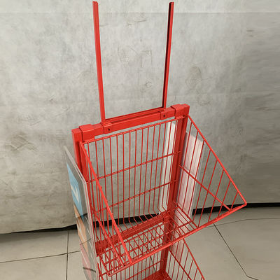 Çerezler Şeker İçin Mesh Tel Kırmızı Renkli 400mm Uzunluk Süpermarket Teşhir Rafları