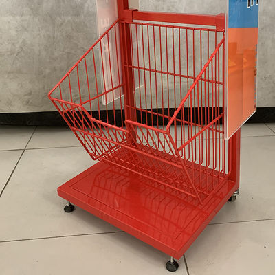 Çerezler Şeker İçin Mesh Tel Kırmızı Renkli 400mm Uzunluk Süpermarket Teşhir Rafları