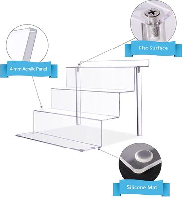 Süpermarket için 12x1.8x9in 4 Adım Akrilik Cupcake Standı