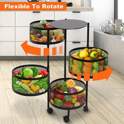 Çok Fonksiyonlu Döner Depolama Rafı Ev Yuvarlak Çok Katmanlı Depolama Rafı